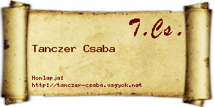 Tanczer Csaba névjegykártya